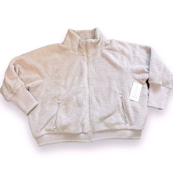 Athleta Womens Tugga Sherpa Jacket Full Zip Cream Fleece 3X NWT - Picture 1 of 13